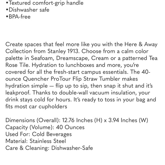 Nwt 40 oz Seafoam Stanley - Picture 6 of 6